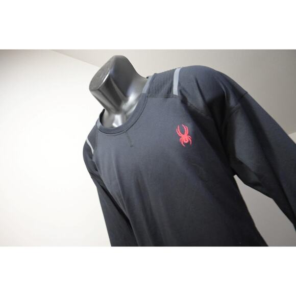 Spyder Proweb Sweat Shirt Black Performance Long Sleeve Athletic Mens Size XL - Picture 1 of 8